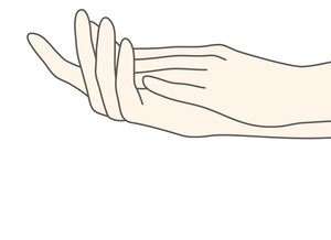 手のひらでクリームを温めるイメージ