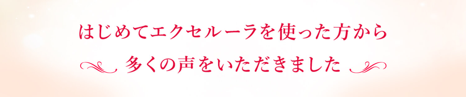 はじめてエクセルーラを使った方から多くの声をいただきました